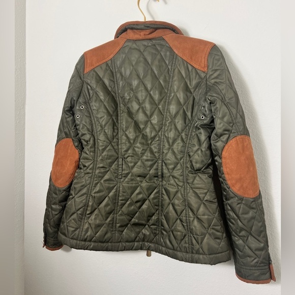 EUC Vince Camuto Quilted Green Elbow Patch Jacket Size Small - Picture 8 of 16